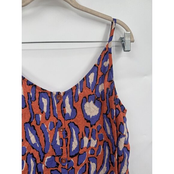 Cabi Isla Cami Animal Printed Top Women M Colorful Retro Button Front Bohemian - Picture 8 of 8